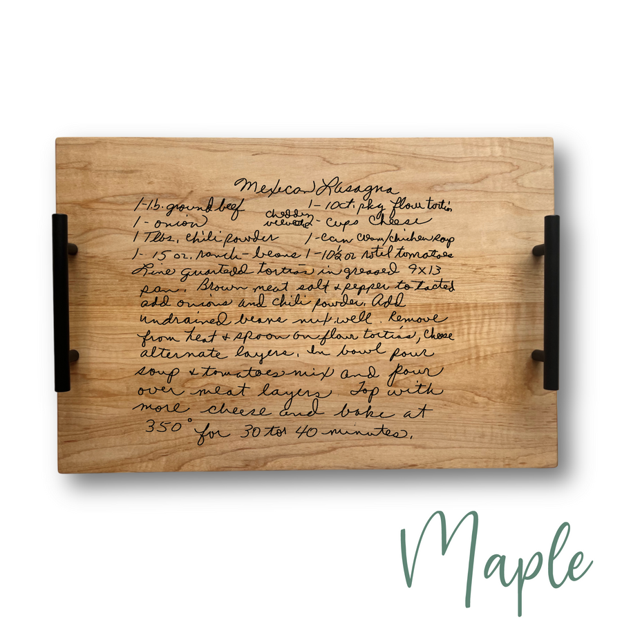 Handwritten Recipes Personalized  Serving Tray